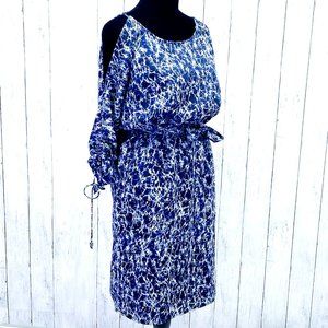 Michael Kors Dress Sexy Sophisticated Marble Print Semi Formal Midi